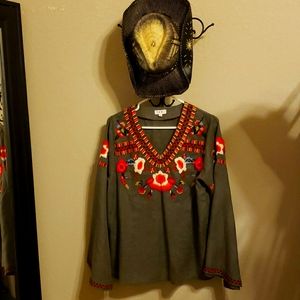 THML Embroidered Boho Shirt